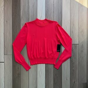 Free Press neck long sleeve Pink Teaberry sweater